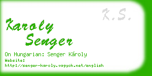 karoly senger business card