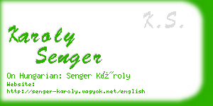 karoly senger business card